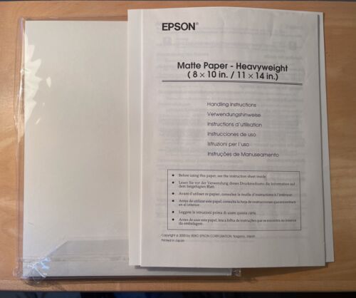 Epson Borderless Matte Paper Heavyweight 8x10, S041467, 21 sheets - Picture 3 of 3