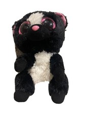 Flora TY Beanie Boos Black White Skunk with Pink Eyes