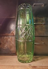 Grand Vase Cristal Vert Dlg Val St Lambert H 38,2 Cm