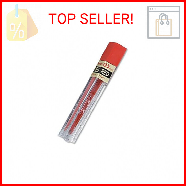 Pentel 0.5mm Refill, Red Lead, Tube of 12, 1-Pack