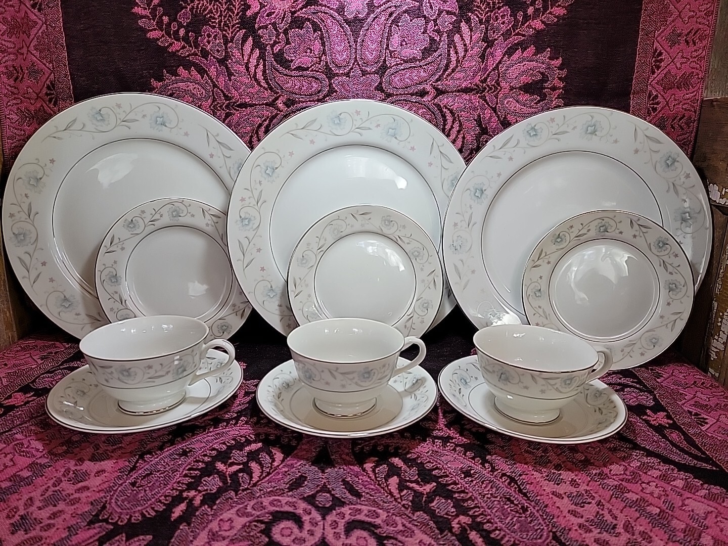 english-garden-fine-china-1221-japan-3-dinner-sets-blue-pink-flowers-ebay