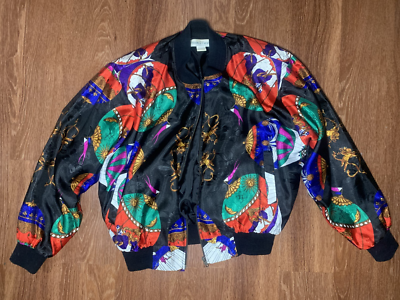 Vintage 80's Nicole /J Farah Angel Sun Moon Jacket Satin Shoulder