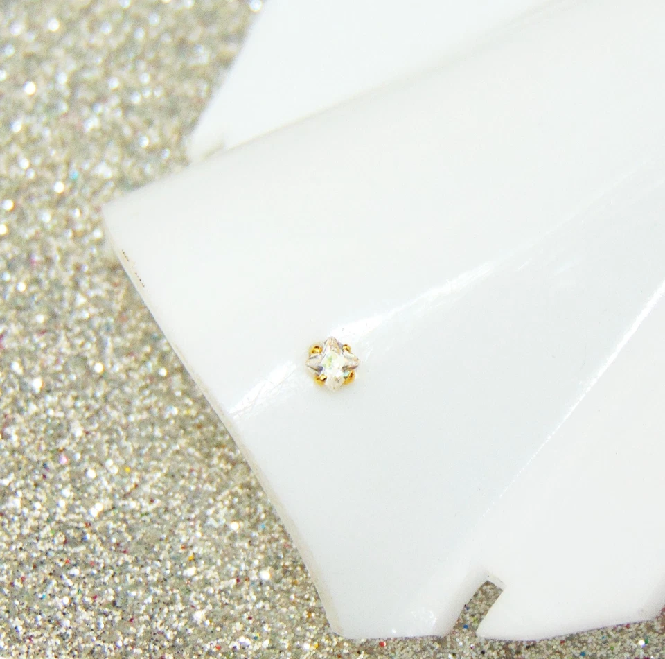 Anillo de nariz indio enchapado en oro de 22k piedra de cristal nariz oreja pasador mujer joyería Foto 3 de 4