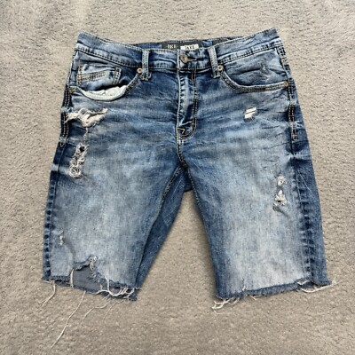 BKE Denim Jean Shorts Mens 30 Blue Cut Off Jake Bootleg Jort Distressed (Tag 32)