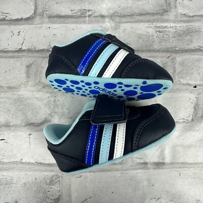 Adidas Blue Sneakers Size 2K Baby Toddler Boy Hook & Loop Closure | eBay