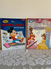 Mickey and Friends and Disney Princesses Learn to draw books