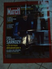SARKOZY & CARLA BRUNI / AFFICHE PARIS MATCH (grande taille)