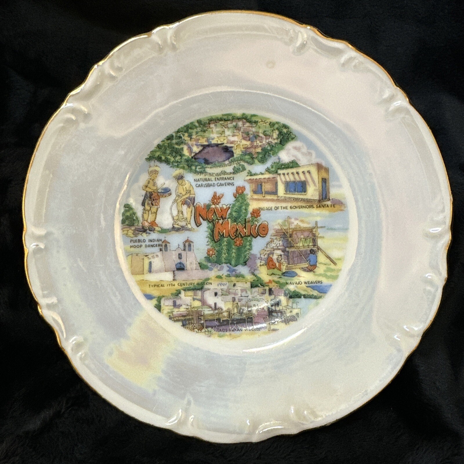 Decorative New Mexico Multicolor Ceramic Saucer