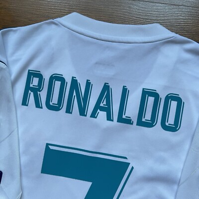 REAL MADRID ADIDAS 2017/2018 FOOTBALL HOME JERSEY #7 RONALDO SIZE