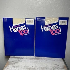 2 x Hanes Too! Pantyhose Control Top Sandlefoot Style: 137 SIZE: EF PEARL New