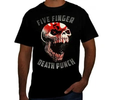 FIVE FINGER DEATH PUNCH SKULL Rock Band Black T Shirt