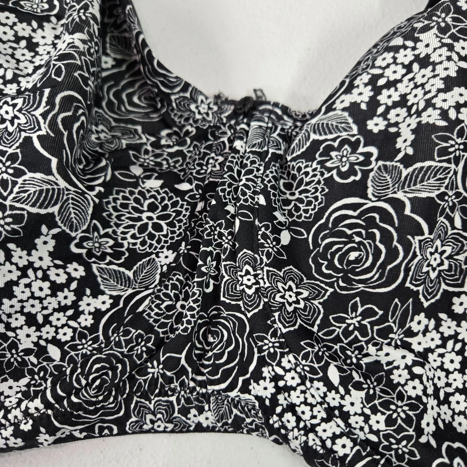 Sujetador Comfort Choice para mujer 44DDD negro floral sin forro con aros correas ajustables Foto 4 de 4