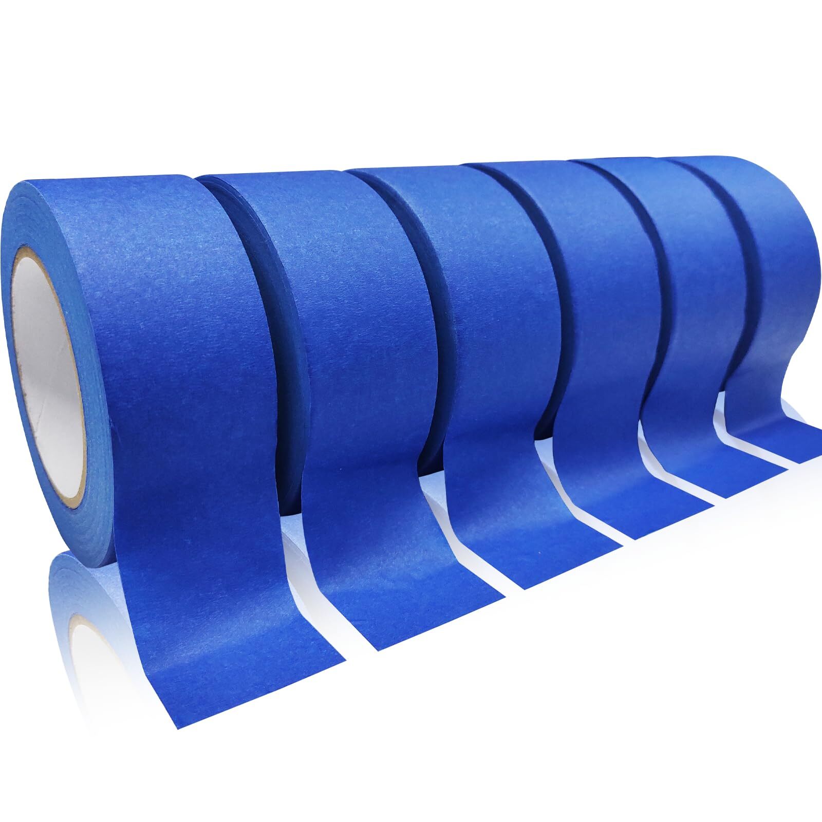 6 Rolls Masking Tape, Blue Painters Tape, Artist Painter's Painting Paper Tap...