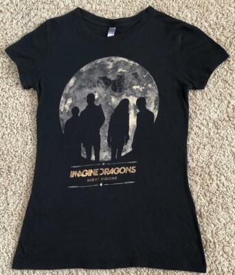 Imagine Dragons Night Visions Tour 2013 Women's Black T-Shirt Size Medium Slim