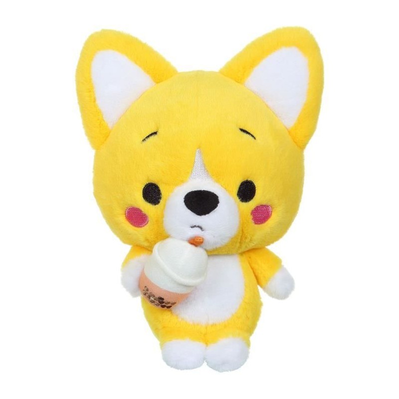Peluche Corgi 20cm Bubble Tea doudou kawaii pour chambre d'enfant
