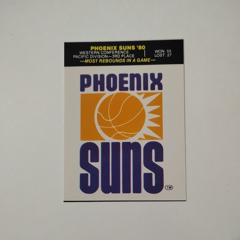1980-81 Fleer NBA Basketball Team Stickers Phoenix Suns/Record Most Blocked Shot