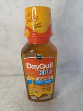 Vicks DayQuil Kids Honey Cold and Cough + Mucus Relief Exp 6/25  8 Fl Oz