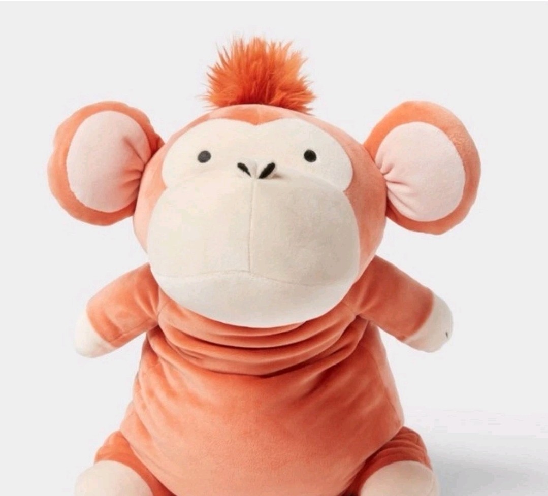 Monkey Weighted Plush Kids' Throw Pillow Orange - Pillowfort™ NWT