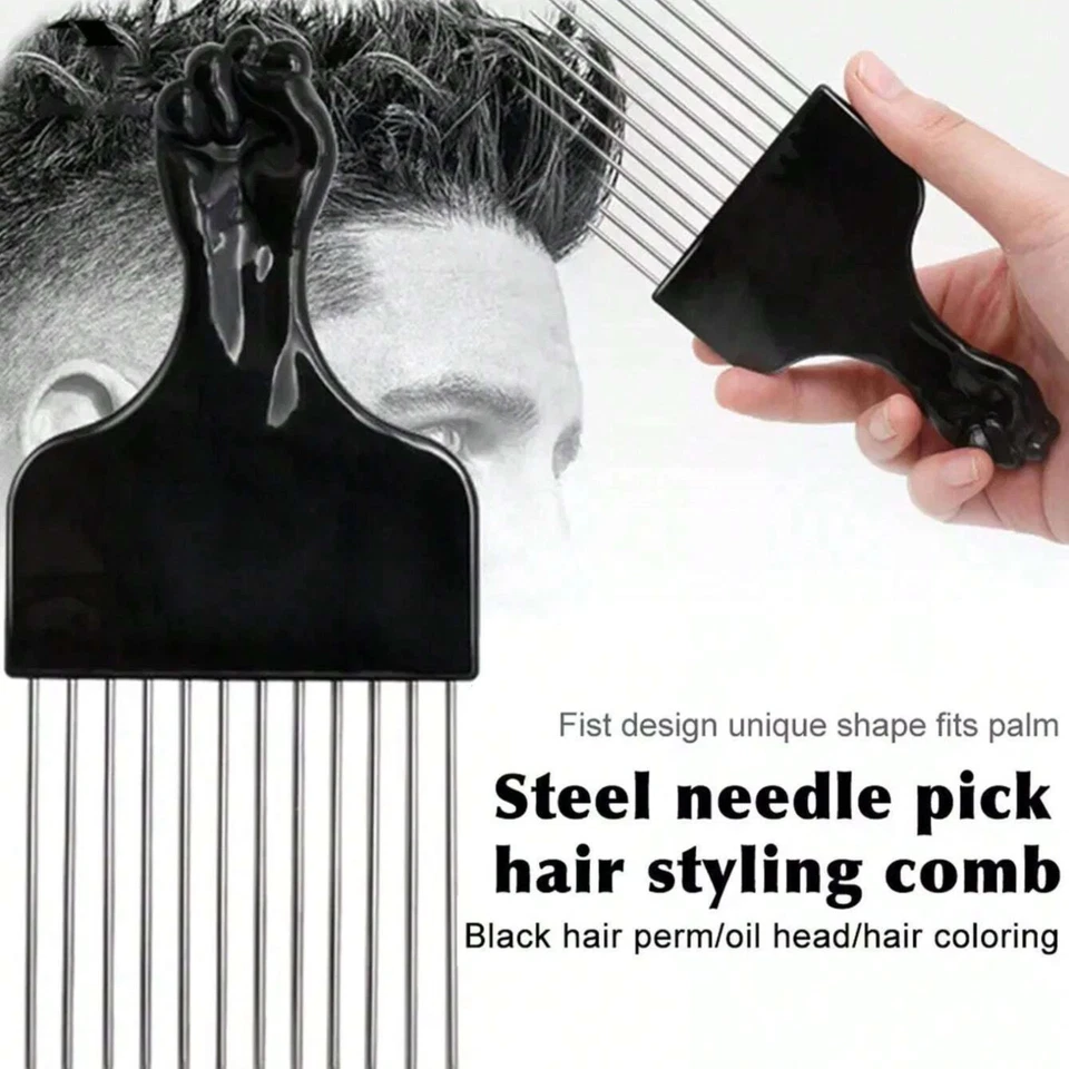 Nuevo peine de peinado peine de metal desenredar peluca trenza peine de peinado para hombres mujeres Foto 3 de 4