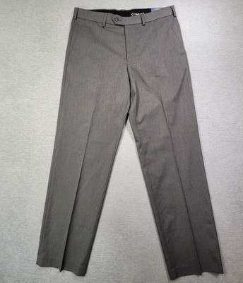 Croft & Barrow Pants Men 33x32 Gray Classic Fit True Comfort Stretch Creased NWT