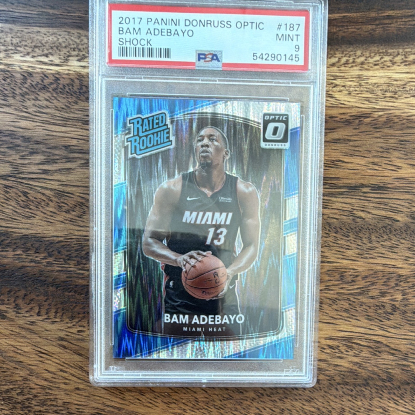 Panini 2017-18 Donruss Optic Rated Rookie Shock #187 Bam Adebayo PSA Mint 9