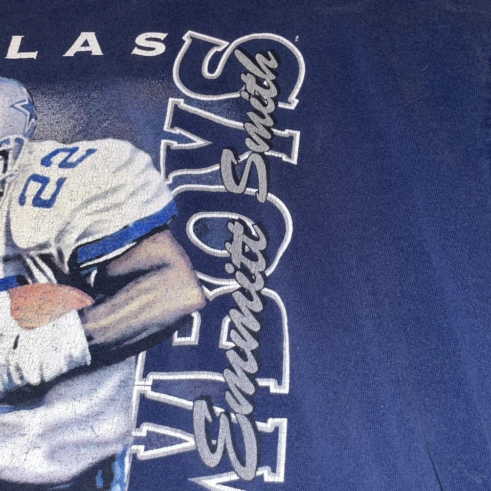 Camiseta Para Hombres 2XL De Colección Azul Dallas Cowboys #22 Emmitt Smith Fútbol 1998 Foto 4 de 4