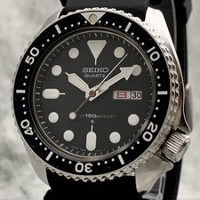 SEIKO Diver 7548-7000 reloj de cuarzo para hombre 1980 negro niño muñeca 21 cm