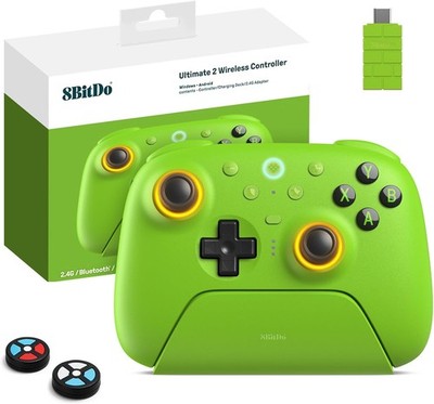 8Bitdo Ultimate 2 Wireless Controller PC Android Apple Steam 2.4G RGB Feuerring
