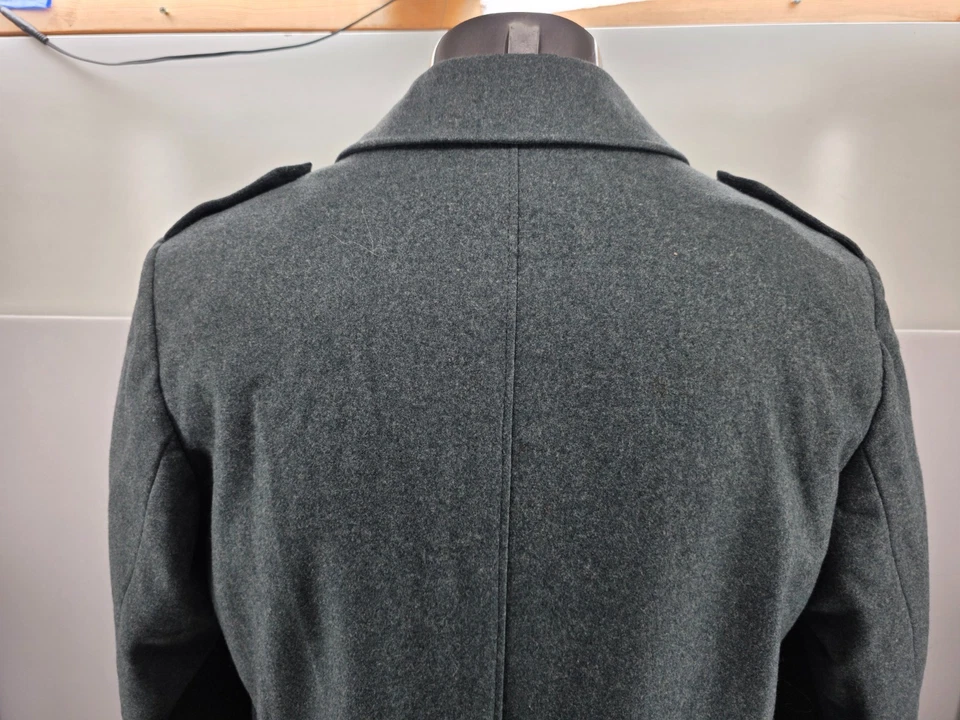 Vintage Swiss Army Medic Jacket Wool Military Trench Coat Overcoat Size 46 BB - Image 4 of 4