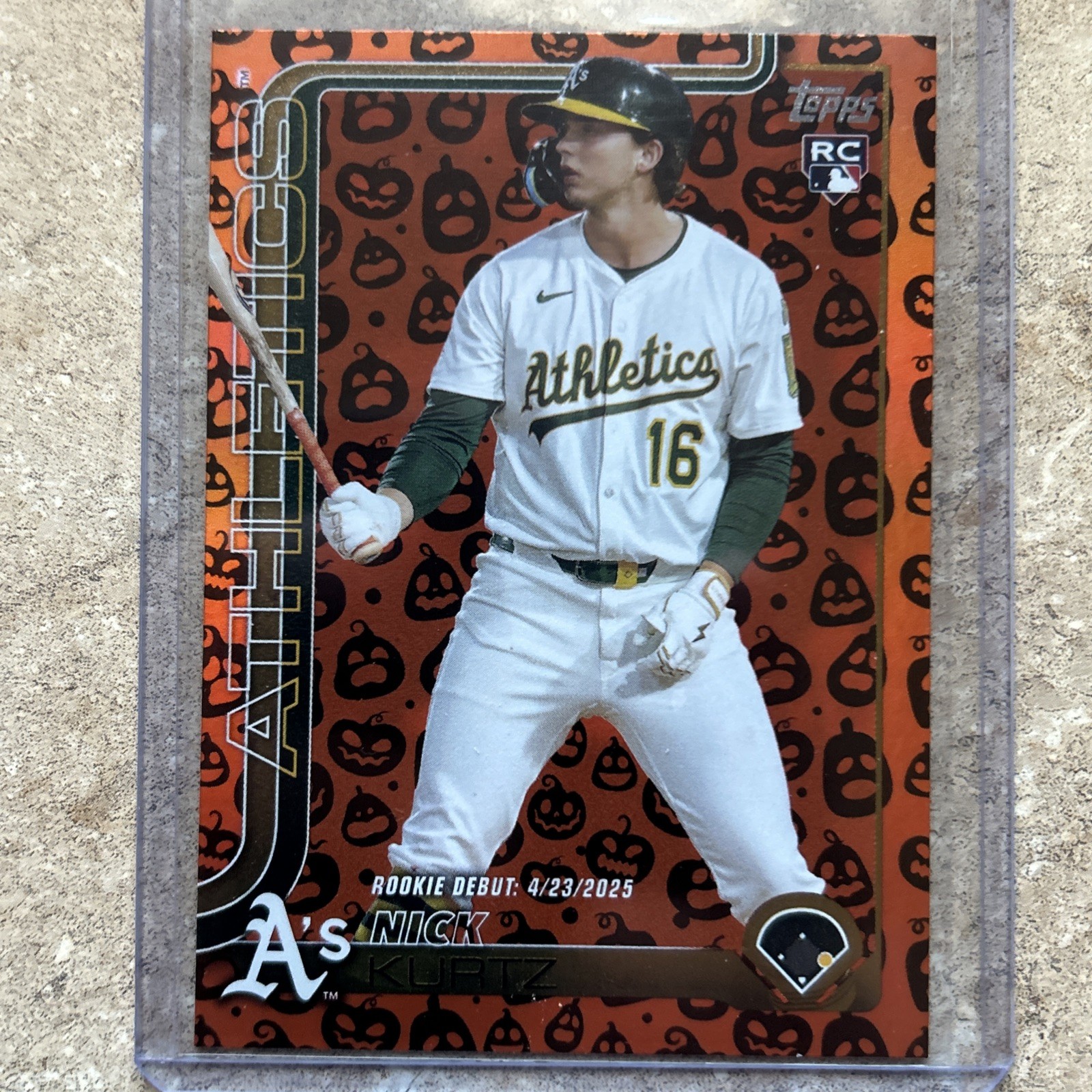 2025 Topps Update- Nick Kurtz Rookie Debut Holiday Jack O Lantern Foil SP