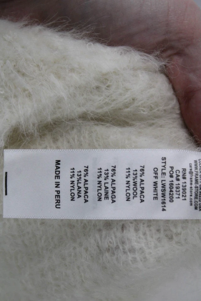 Suéter Pullover Marco Mujer Blanco Cuello Redondo Manga Larga Mezcla Alpaca Talla S Foto 4 de 4