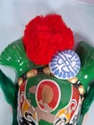 Set of 2 Folk Art Clay Beard Green Chinese Painted Wall Hanging Opera Red Mask — photo 4