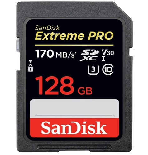 2Pack SanDisk Extreme PRO 128GB UHS-I/V30/U3/Class 10/170MB/s SDXC Memory Card - Picture 1 of 3