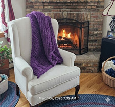 Beautiful Eggplant Chunky knit blanket