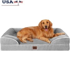 Orthopedic Dog Bed Memory Foam Bolster Waterproof Cover Easy Clean Support New
