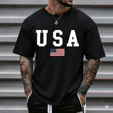 USA American Flag Graphic Tee Men Patriotic 4th July Independence Day T-Shirt
