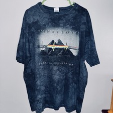 Vtg Y2K Pink Floyd Liquid Blue Dark Side Of The Moon Tie Dye T-Shirt XL
