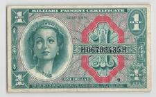 USA MPC 1 Dollar, Series 611, 1961 (1964-69), H06788435H, Block 9, F+/VF. B3