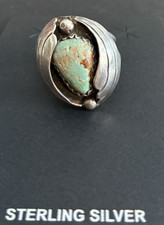 Vintage Navajo Turquoise Sterling Silver Ring Size 7