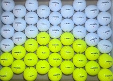 50 Pinnacle Rush 5A Near Mint Golf Balls White Yellow High Visibility.