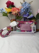 Vera Bradley Zip Id  Lanyard Pink Swirls  NWT Retired Pattern