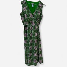 The Territory Ahead green floral midi dress with tie waist Size 8 Boho Cottage