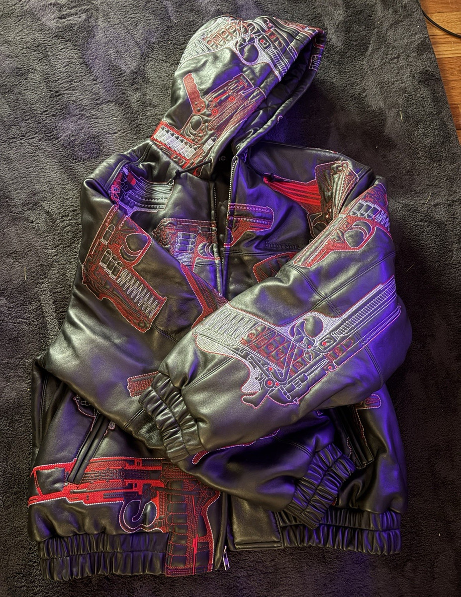 Supreme Men’s Leather Guns Leather Jacket Size XL