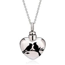 Personalizeds Dog/Cats Cremation Jewelry Heart-Shape Pendants Urn Necklaces Gift