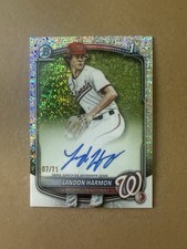 2025 Bowman Draft Chrome Landon Harmon Sparkle Refractor Auto /71 Nationals