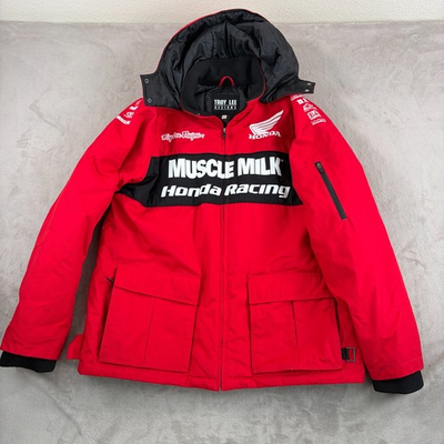 #ad Troy Lee Designs Honda Racing Muscle Milk Team Parka Jacket Men 3XL Hooded HRC $189.89