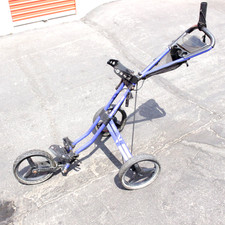 Sun Mountain Speed Cart V1 Golf Folding 3 Wheel Brake Push Pull Cart Blue