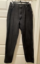 Wrangler Black Jeans USA 13/14x34 28.5x34   High Rise 100 Cotton Women  s Vtg
