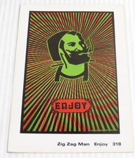 Unused Vintage Zig Zag Man Enjoy Psychedelic Head Shop Decal Sticker #318