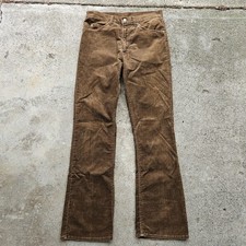 Vintage Levi's 517 Bootcut Flare Brown Corduroy Pants 31x33 Made In USA 80s